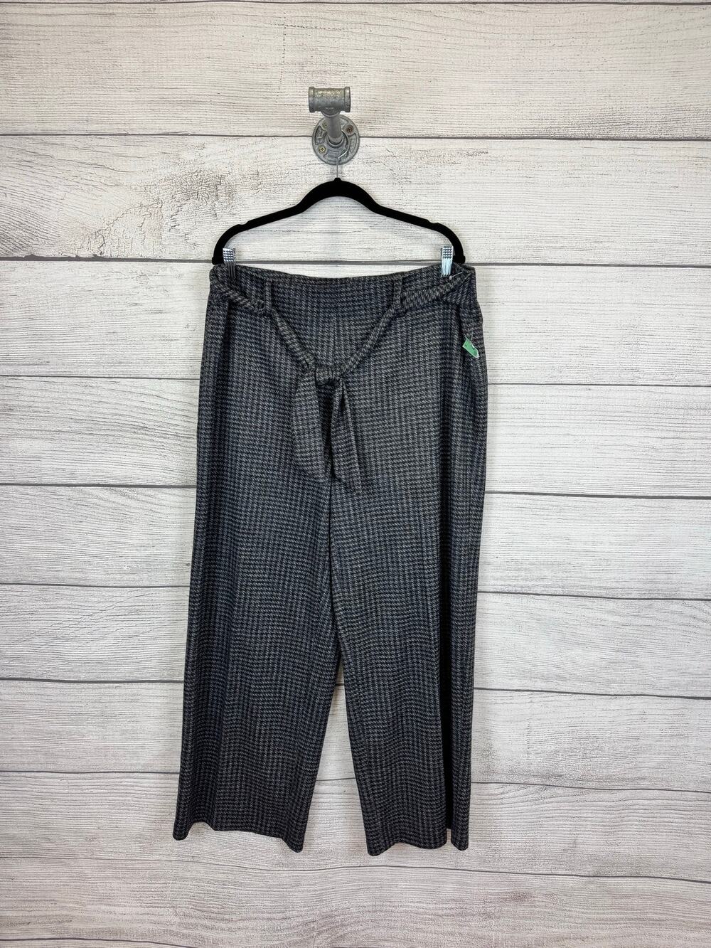 New York Clothing Company Plus Size Gray Houndstooth Knit Pants Size 2X